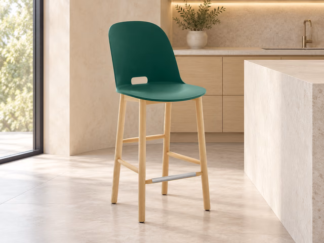 Alfi Stool, High Back by Emeco