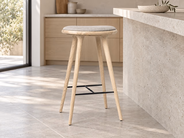 High Stool — Soaped Oak with Clay 0012, 74 cm by Mater