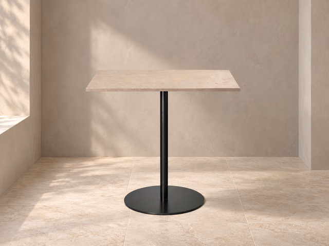 Mater Café Table — Coffee Waste Light, H 71,6 cm, 60 × 70 cm by Mater