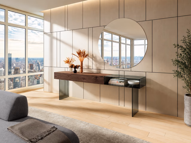 36e8 Glass Console by Lago