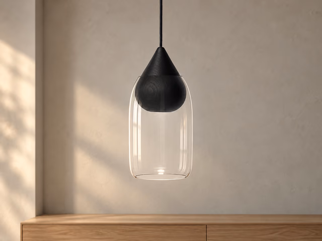 Liuku Pendant Black Drop — Transparent by Mater