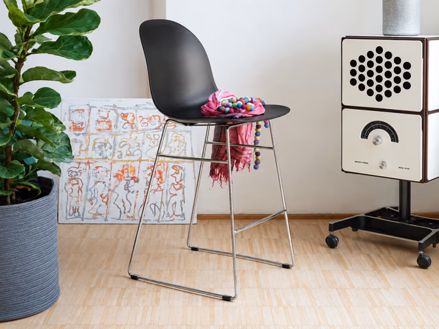 Academy Stool, Sled Base by Connubia