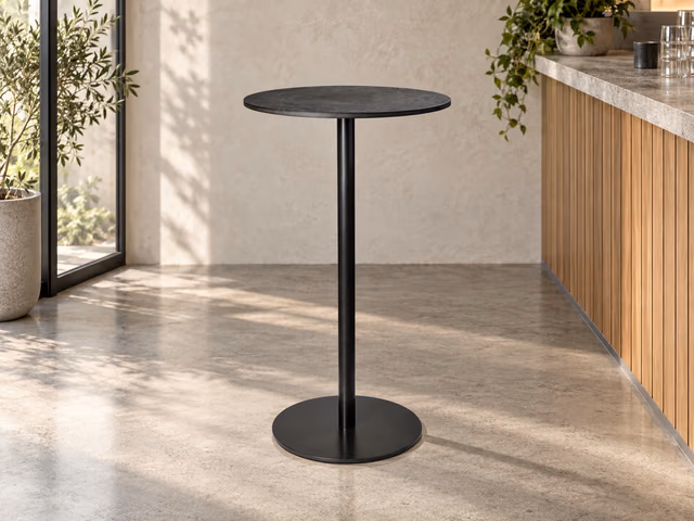 Mater Counter Table — Coffee Waste Black, H 96 cm, Ø 60 cm by Mater