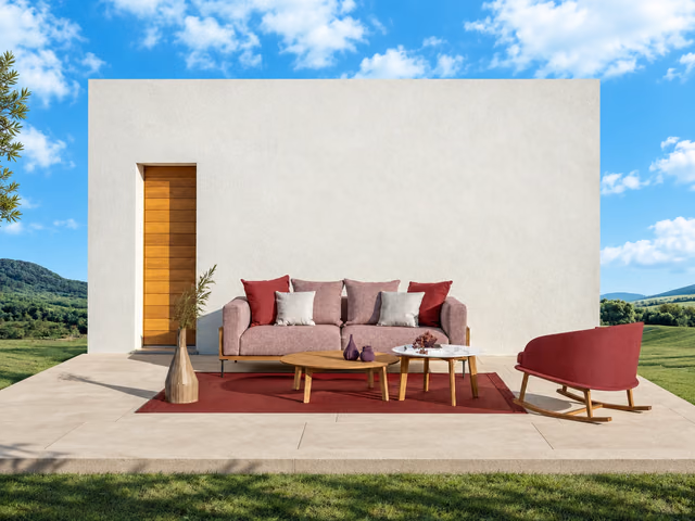 CleoSoft//Wood 3 Seater Sofa by Talenti