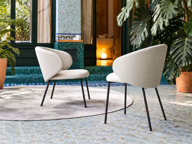 Tuka Armchair Upholstered, Metal Legs by Connubia