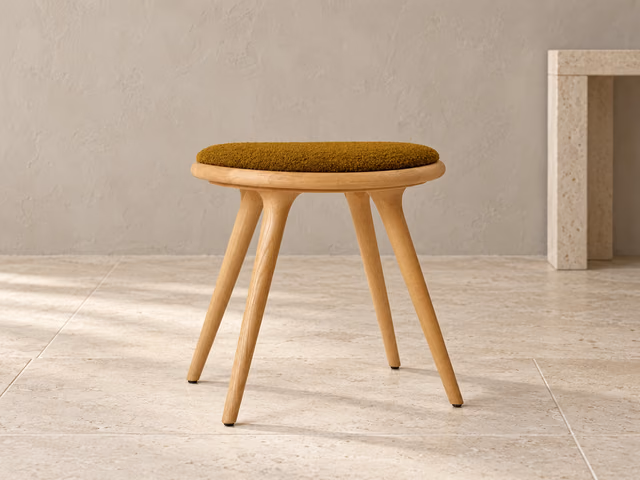 Low Stool — Oiled Oak with Kvadrat Baru 0450, 47 cm by Mater