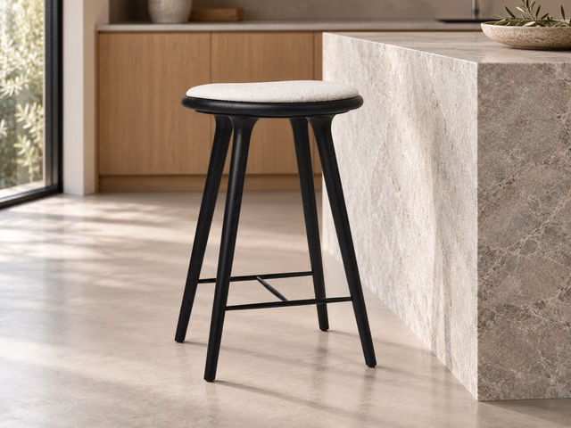 High Stool — Black Oak with Baru 0200, 69 cm by Mater