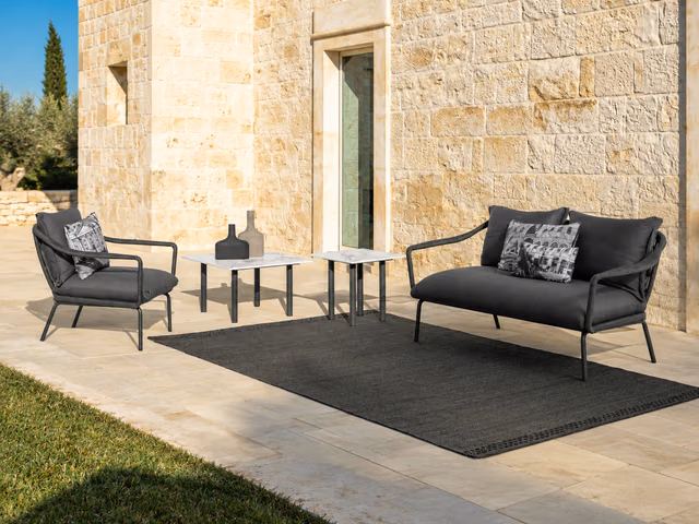 Cruise//Alu Love Seat Sofa by Talenti