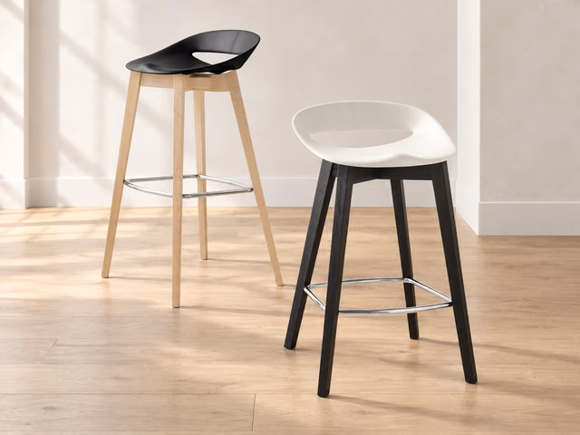 Cosmopolitan Stool, Wooden Legs by Connubia
