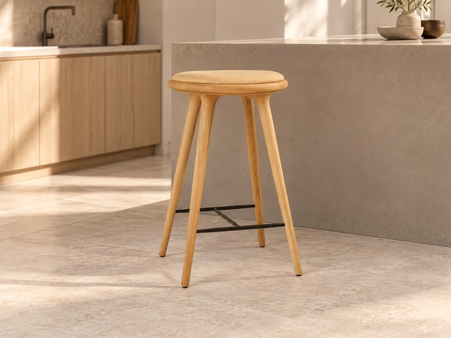 High Stool — Oiled Oak with Clay 0007, 69 cm by Mater