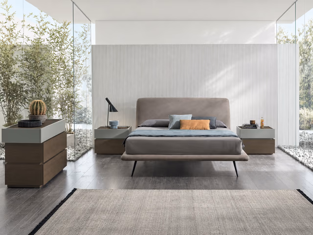 Luna Upholstered Bed by Tomasella