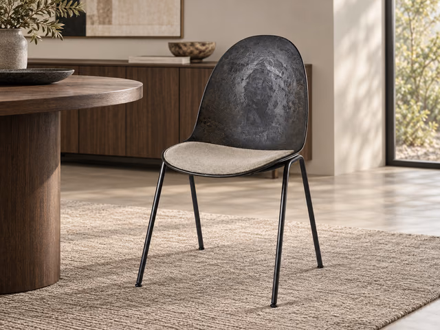 Eternity Side Chair — Upholstered Seat, Coffee Waste Black by Mater