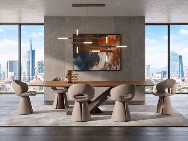 Stratos Wood Dining Table by Cattelan Italia
