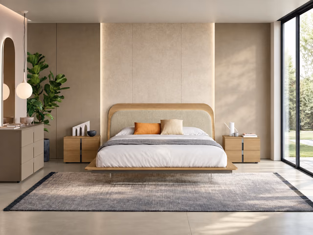 Velour Wooden Bed by Tomasella