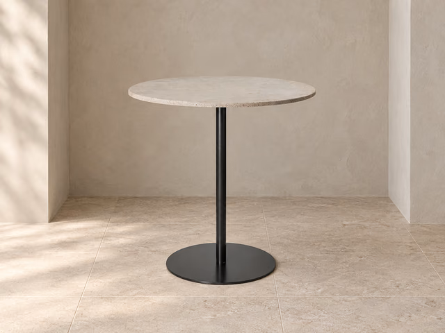Mater Café Table — Wood Waste Grey, H 71,4 cm, Ø 70 cm by Mater