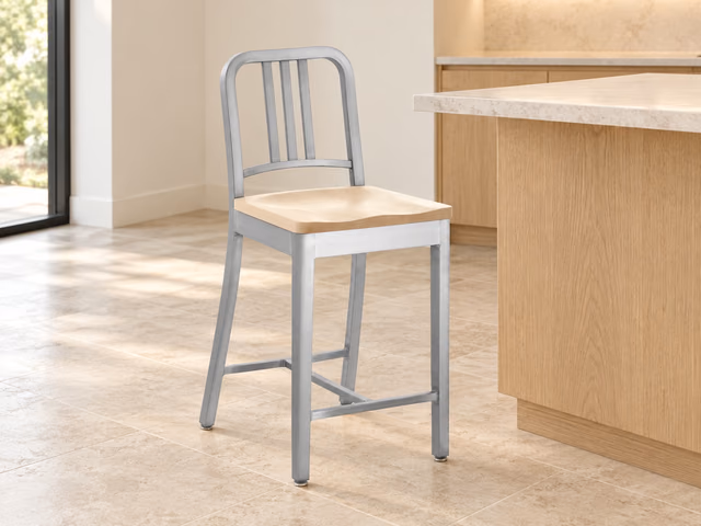 1104 Navy Stool, Accoya by Emeco