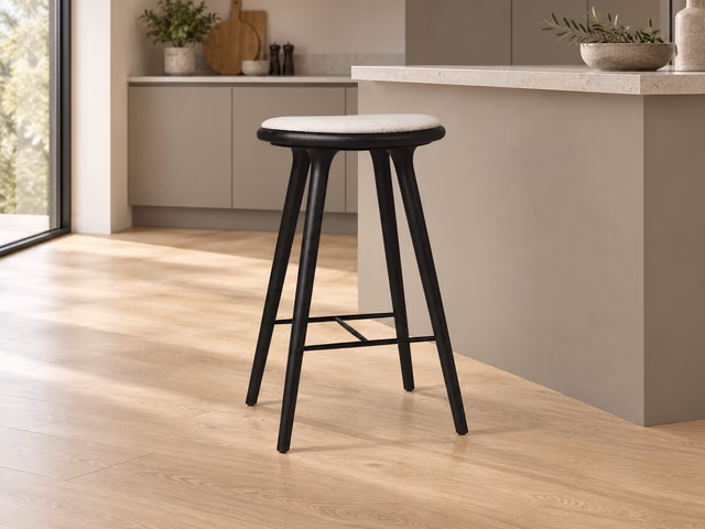 High Stool — Black Oak with Baru 0200, 74 cm by Mater