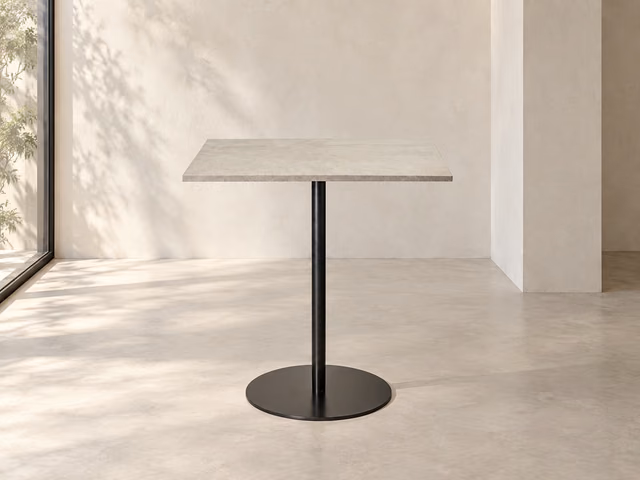 Mater Café Table — Wood Waste Grey, H 71,6 cm, 60 × 70 cm by Mater