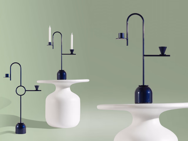 Blue Candleholders by Cappellini