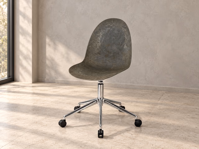 Eternity Swivel Office Chair — Polished Base with Castors, Coffee Waste Dark by Mater