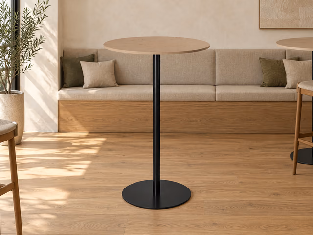 Mater Bar Table — Coffee Waste Light, H 106,4 cm, Ø 70 cm by Mater