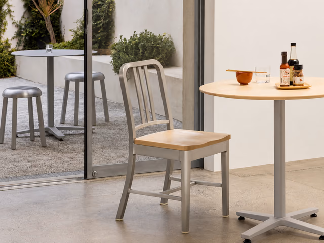 1104 Navy Chair, Wood Seat by Emeco