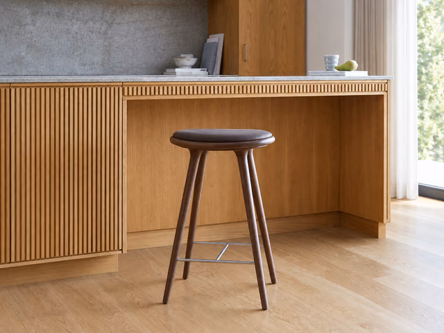 High Stool — Brown Stained Beech, 74 cm by Mater