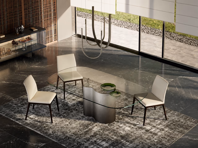 Papelito Glass Dining Table by Cattelan Italia