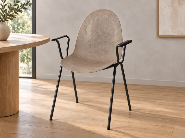 Eternity Armchair — Upholstered Seat, Coffee Waste Light by Mater