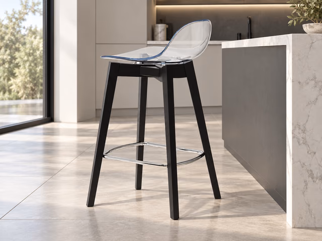 Academy Stool, Polycarbonate, Wooden Legs by Connubia