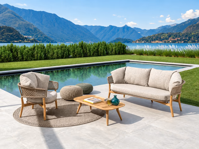 Moon//Teak Two-Seater Sofa by Talenti