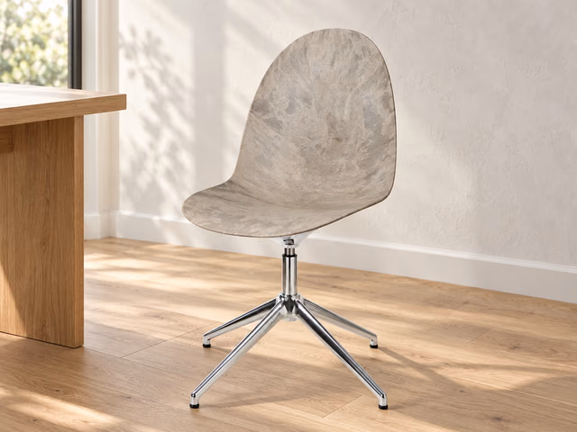Eternity Swivel Office Chair — Polished Base, Wood Waste Grey by Mater