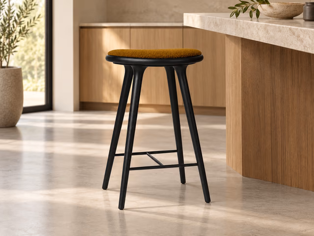 High Stool — Black Oak with Baru 0450, 69 cm by Mater