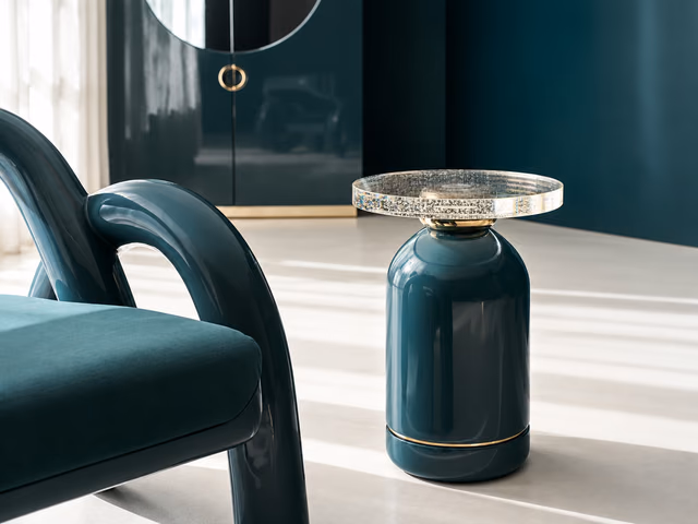 Gelee Glass Top Side Table by Caracole