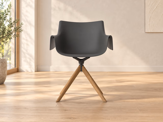 Manta Wooden Swivel Armchair by Vondom